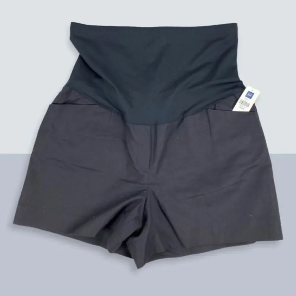 Gap Maternity Full Panel Black Tailored Shorts with pockets size 16